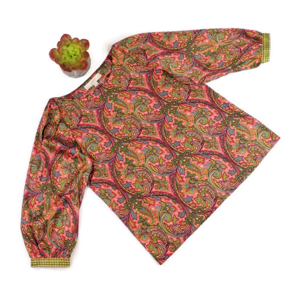 Loft Petites Multicolor 3/4 Sleeve Blouse Womens Size Small Petite